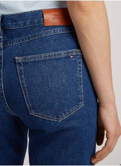 TOMMY HILFIGER Women's Mid Rise Straight Leg Jeans - Cotton, Blue  - Image 5