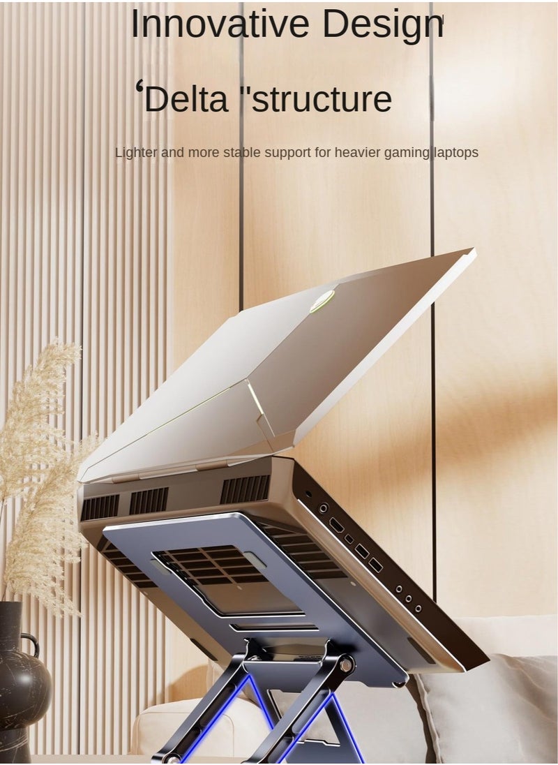 Generic - Laptop stand game notebook folding double-layer lifting computer stand portable - Image 1