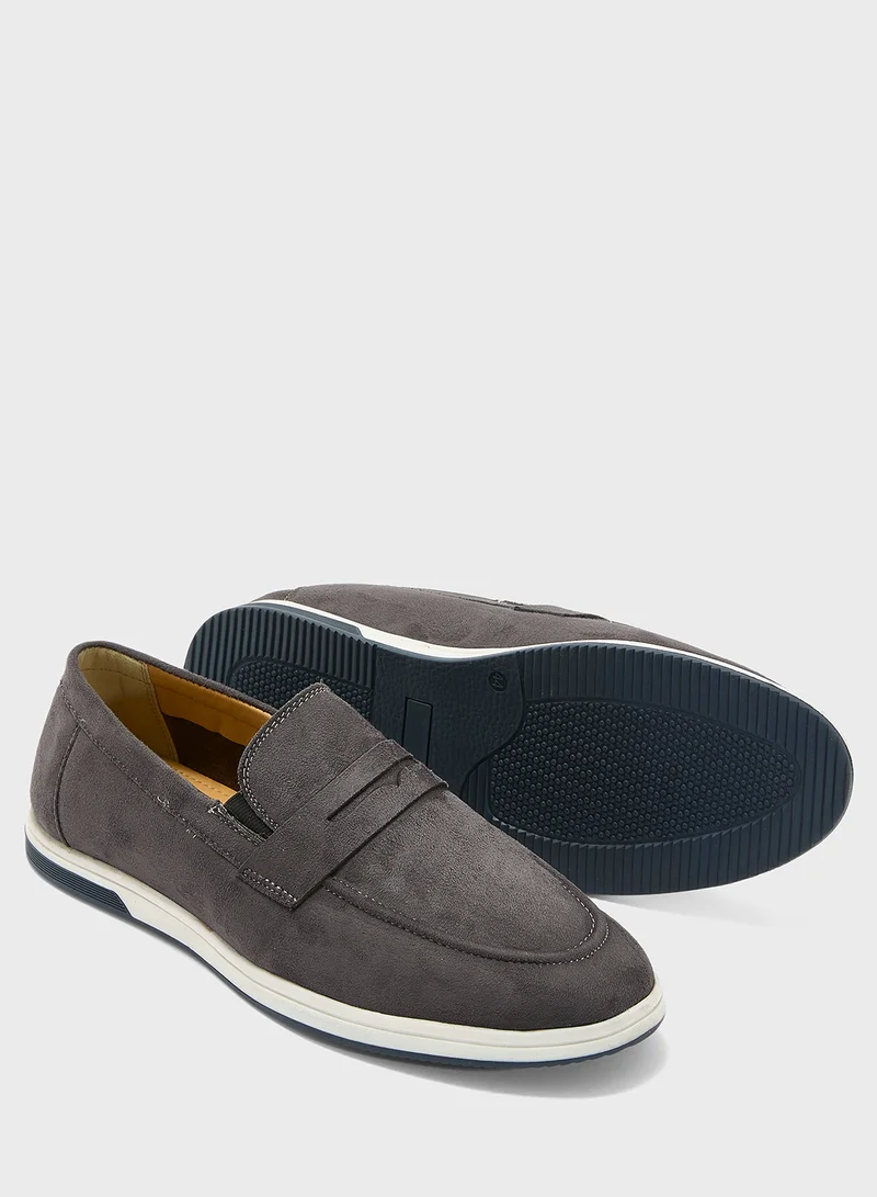 Robert Wood Suede Casual Slip Ons Loafers