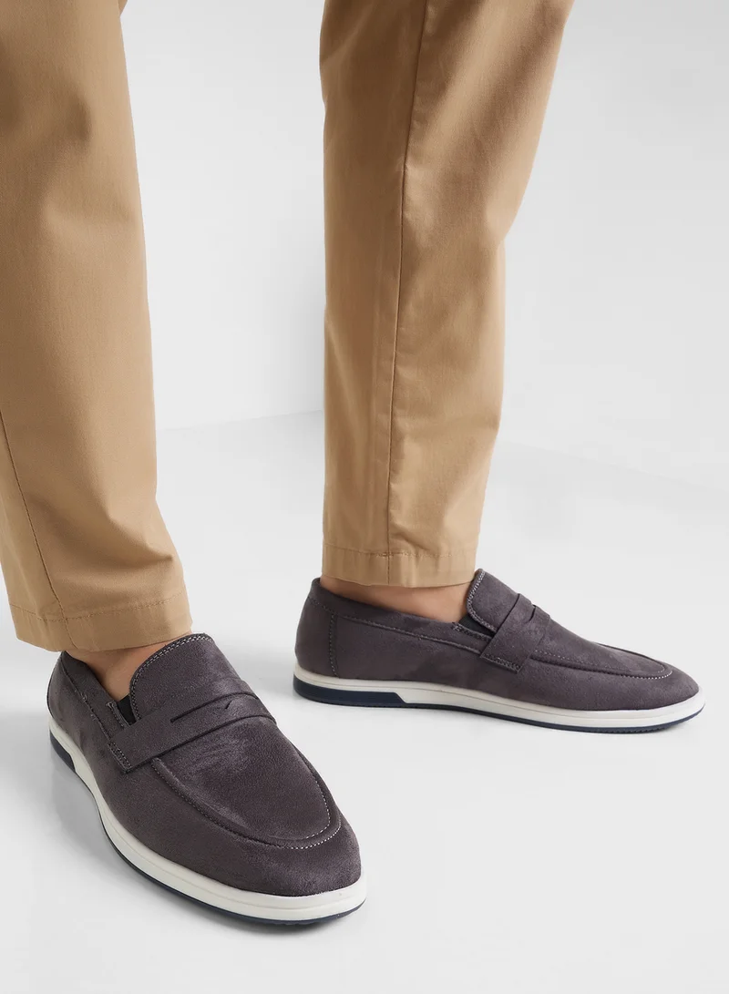 Robert Wood Suede Casual Slip Ons Loafers
