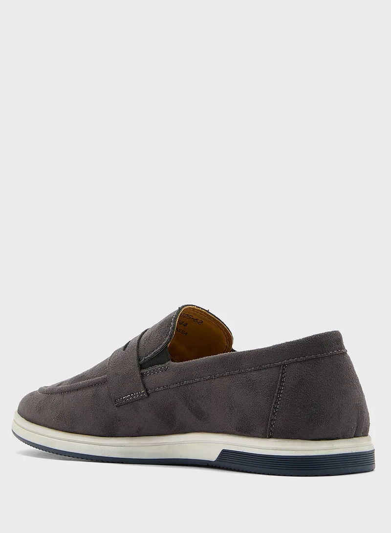 Robert Wood Suede Casual Slip Ons Loafers