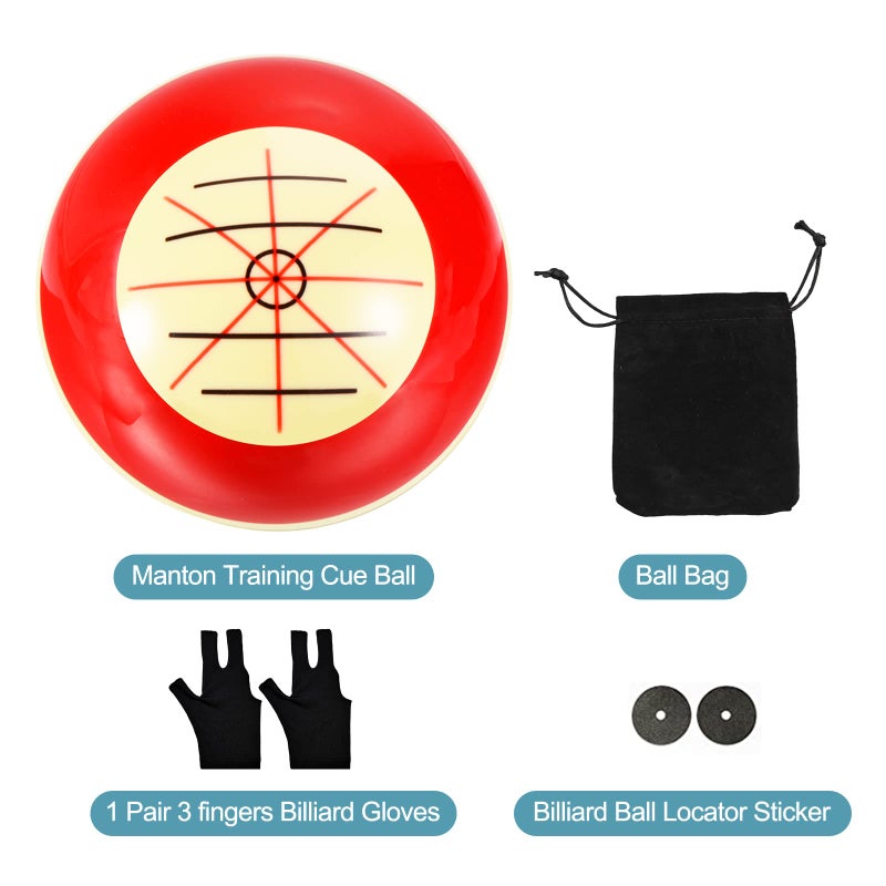 HEYLEAYAR Billiards Cue Ball, Training Cue Ball Practice Artifact with Billiard Gloves and Bag, Billiard Accessories Used in American Eight Balls - Image 2