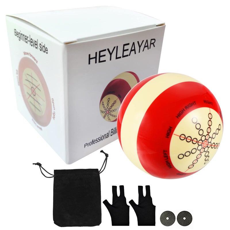 HEYLEAYAR Billiards Cue Ball, Training Cue Ball Practice Artifact with Billiard Gloves and Bag, Billiard Accessories Used in American Eight Balls - Image 1