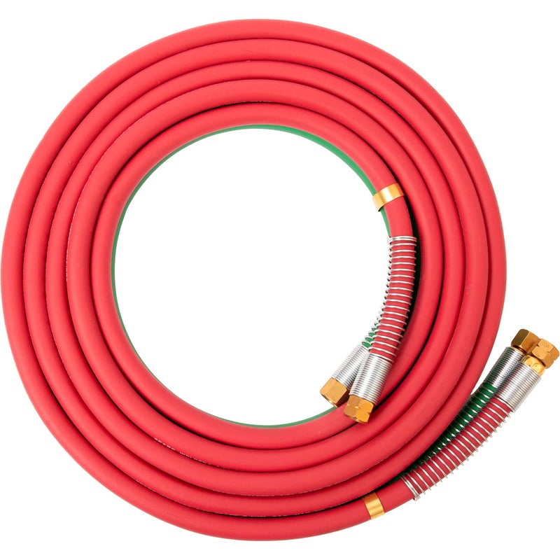 SPARC خرطوم لحام أكسجين أسيتيلين 1/4" من SPARC مع تركيبات من النوع B + مجموعة تخفيف الضغط مع ضمان 1 سنة في الولايات المتحدة (25 قدم) - Image 1
