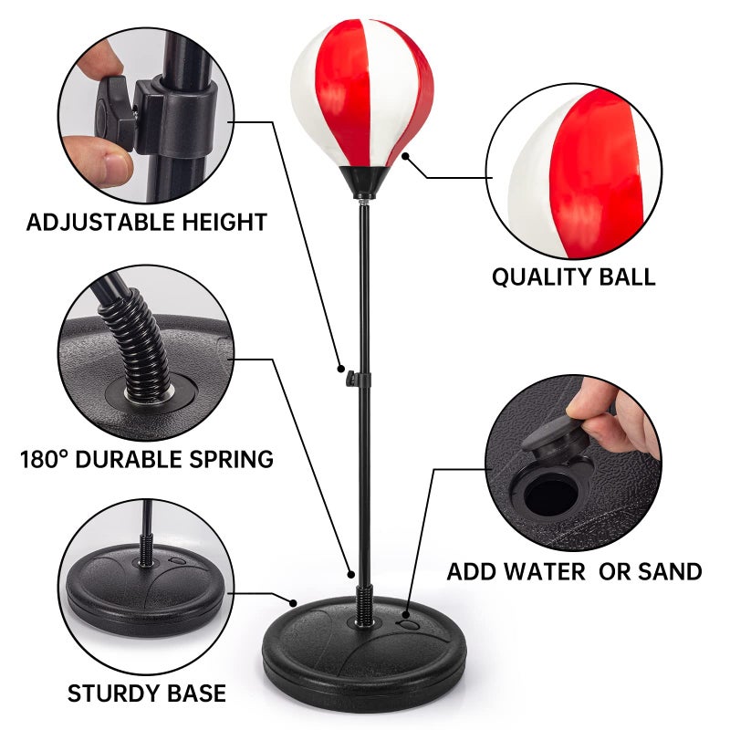 ShyLizard Punching Bag for Kids Included 2 Pack Boxing Gloves, Boxing Toy Sets with Height Adjustable Stand for Boys, Sports Gifts for Boys & Girls Age 5,6,7,8,9,10 Years Old - Image 5