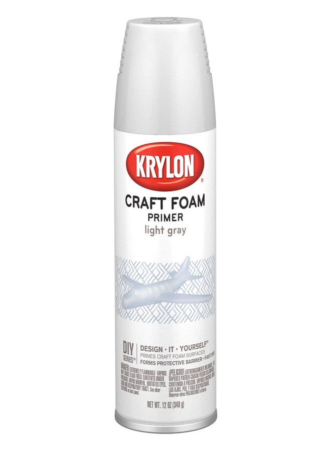 Krylon K05055007 Craft Foam Primer Aerosol Paint, 12 Ounces, Light Gray - Image 2