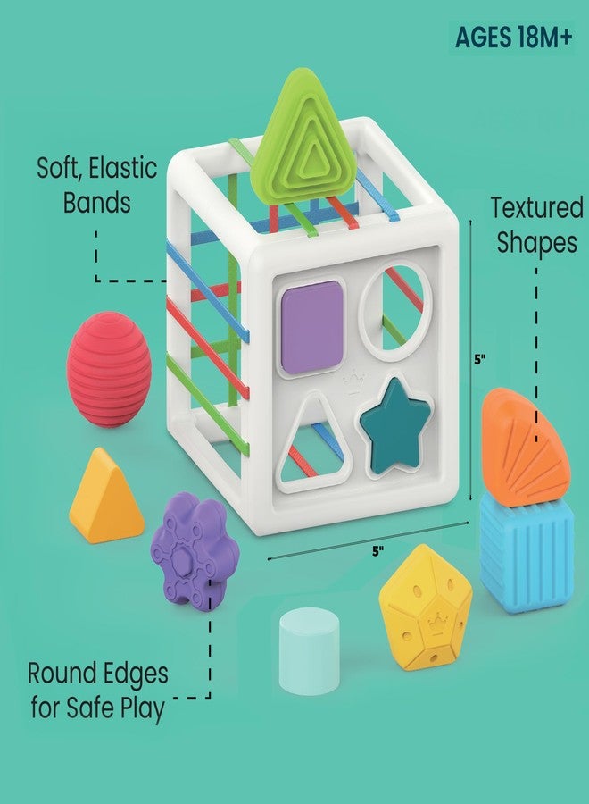 Playkidiz Shape Sorter Baby Toys, Sorting & Stacking Blocks Toy for Toddlers, Sensory Shapes, Early Learning Development Activity Cube for Boys & Girls, 18+ Months - Image 2