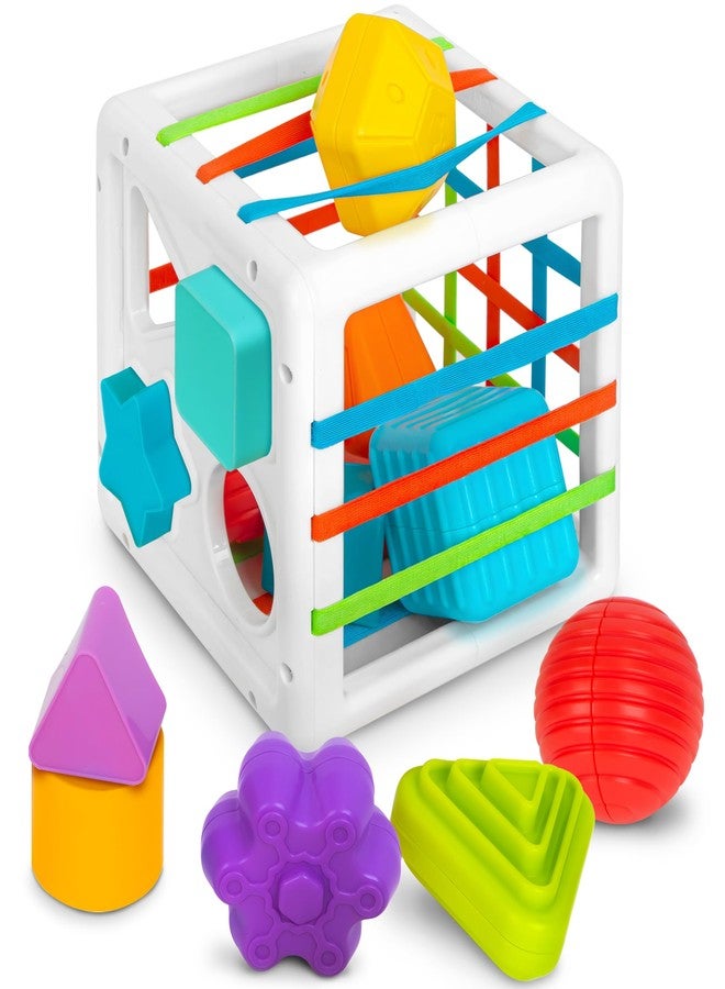 Playkidiz Shape Sorter Baby Toys, Sorting & Stacking Blocks Toy for Toddlers, Sensory Shapes, Early Learning Development Activity Cube for Boys & Girls, 18+ Months - Image 1