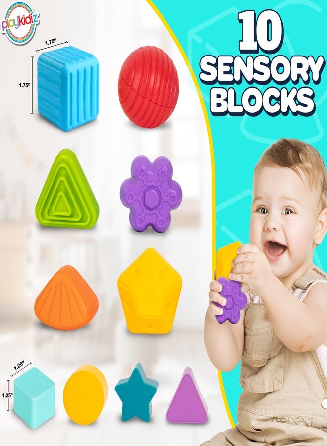 Playkidiz Shape Sorter Baby Toys, Sorting & Stacking Blocks Toy for Toddlers, Sensory Shapes, Early Learning Development Activity Cube for Boys & Girls, 18+ Months - Image 5