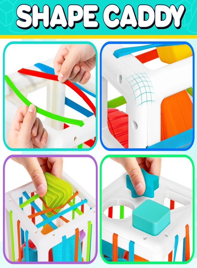 Playkidiz Shape Sorter Baby Toys, Sorting & Stacking Blocks Toy for Toddlers, Sensory Shapes, Early Learning Development Activity Cube for Boys & Girls, 18+ Months - Image 3
