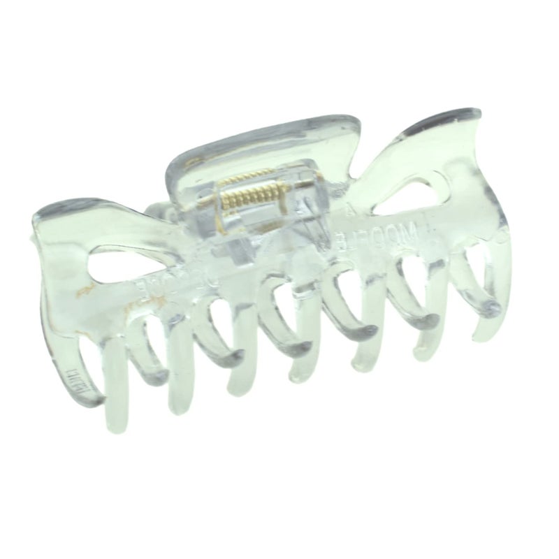 Parcelona French Classic Small 25 Celluloid Jaw Hair Claw Clips for Women and Girls Clear
