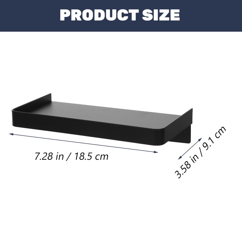 Black Stainless Steel Wall Mounted Phone Shelf Shower Toilet Storage Organizer - Image 4