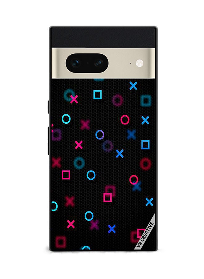 VR CREATIVE Protective Case Cover For Google Pixel 7 PlayStation Abstract Design Multicolour - Image 1