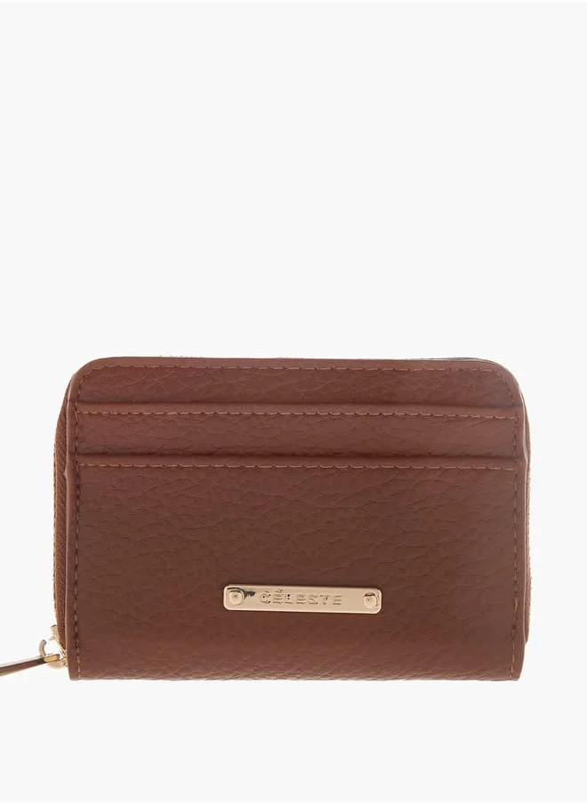 سيليست Womens Textured Zip Around Wallet