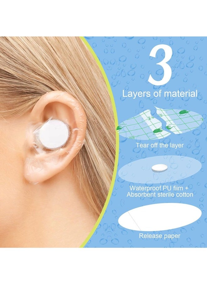 oldlaiben 60 Pieces Baby Waterproof Ear Stickers Ear Covers for Swimming Shower Ear Protectors with Ear Plugs for Kids Newborn Disposable Ear Covers for Shower Surfing Snorkeling and Other Water Sports (White)  - Image 3