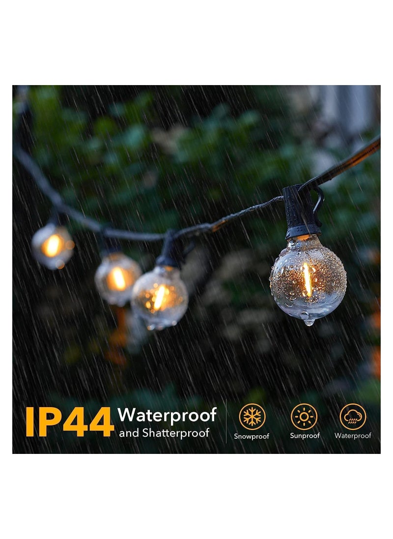 Outdoor String Lights Mains Powered 28 Feet G40 Festoon Lights with 25 Led Shatterproof Bulbs Weatherproof Commercial Garden Hanging Lights for Patio Backyard Party Decor E12 Socket Base Black - pzsku/ZC81961E8D13044E4246CZ/45/_/1701833605/1c0de51b-5ac9-461c-b536-d22100ba860d