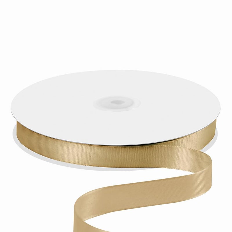 Quhora 58 x 100 Yards Satin Ribbon  Champagne Gold Silk Ribbon with Spool  Ideal for Gift Wrapping Floral Bouquets Crafts Wedding Party Decorations Christmas and Sewing Projects