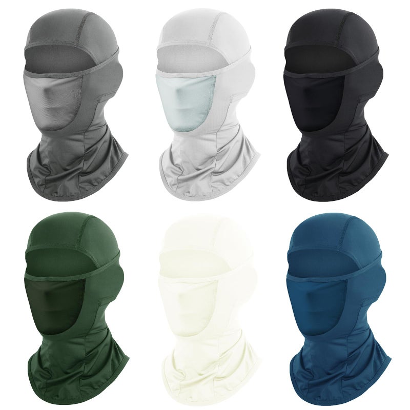 Cmonie 6 Packs Ski Mask Sun UV Protection Hood Breathable, Balaclava Face Mask for Men Women - Motorcycle Fish (6Pcs-Color Mix A, One size) - Image 1