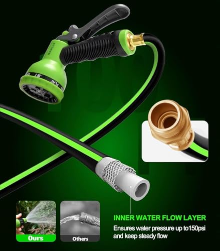 GAOLLY Retractable Garden Hose Reel, Smooth Slow Auto Rewind & Any-Length Lock, Premium Wall Mounted with 180° Swivel Bracket, 1/2 in High-Pressure Hose with 66 FT, Two Sprays - Image 4
