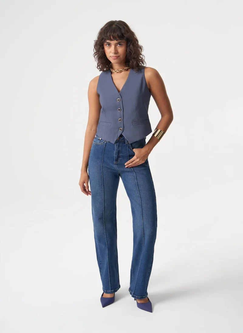 MIZALLE Woven Wool Blend Vest