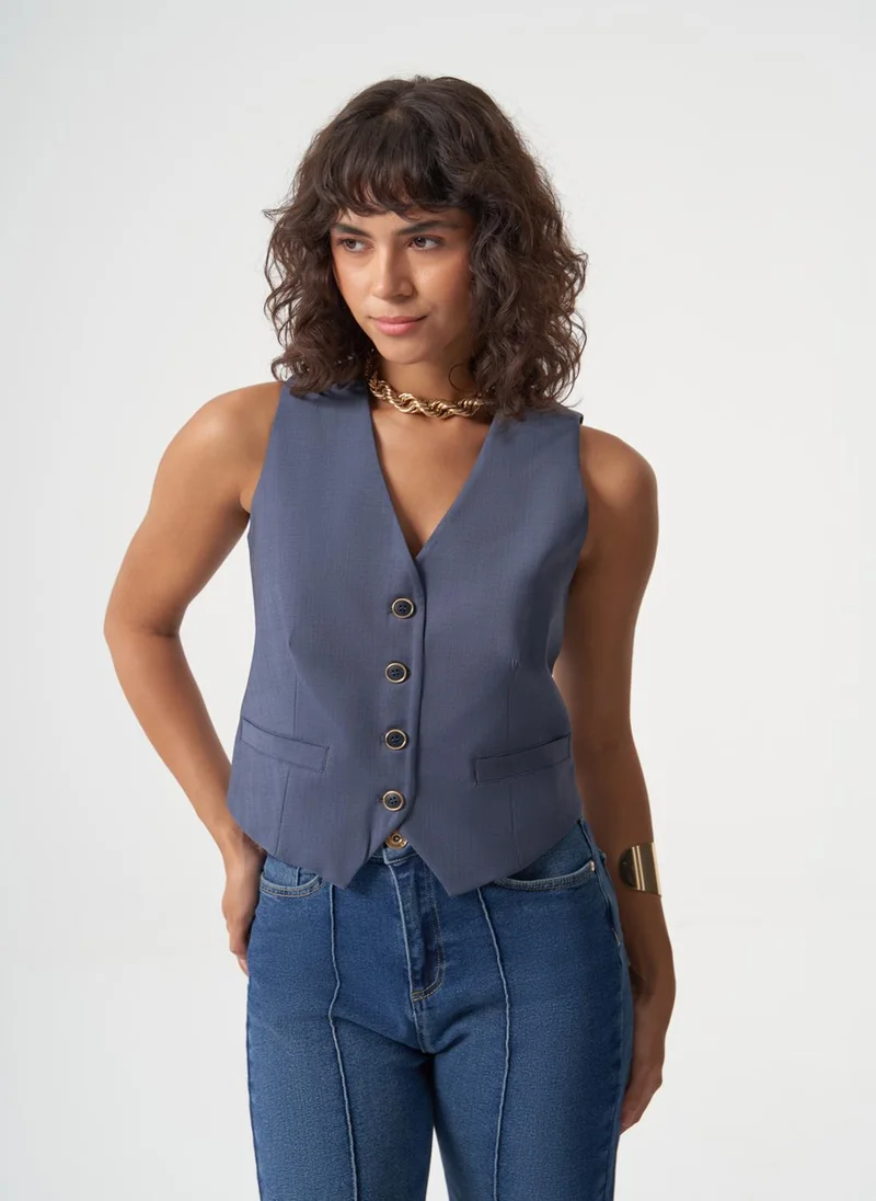 MIZALLE Woven Wool Blend Vest