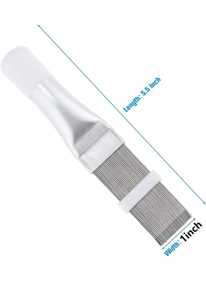 Biella Biella Air Conditioner Fin Comb,stainless Steel Ac Condenser Fin Straightener Ac Fin Comb Cleaner Brush Evaporator Radiator Fin Cleaning Tool Used For Cleaning Air Condition - Image 2