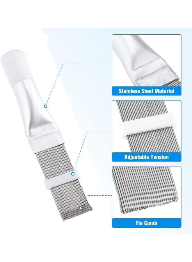 Biella Biella Air Conditioner Fin Comb,stainless Steel Ac Condenser Fin Straightener Ac Fin Comb Cleaner Brush Evaporator Radiator Fin Cleaning Tool Used For Cleaning Air Condition - Image 3
