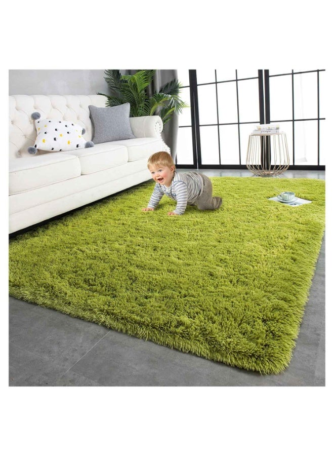 Super Soft Shaggy Rugs Fluffy Carpets,Indoor Modern Plush Area Rugs for Living Room Bedroom Kids Room Nursery Home Decor, Upgrade Anti-Skid Rectangular Fuzzy Rug, Green - Image 1