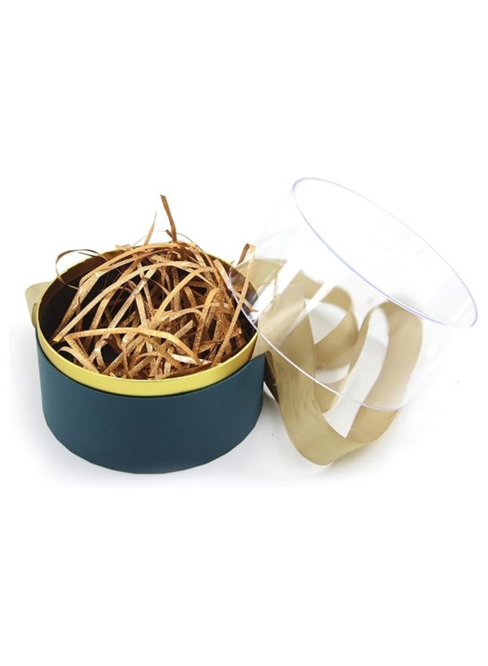 Acrylic Round Gift Box Transparent Storage Box for Jewelry Gifts Decorations and Special Occasions Display Case Perfect for Weddings Birthdays and Holiday Gifts (ROUND GOLD, 12X12X11.5 CM) - Image 2