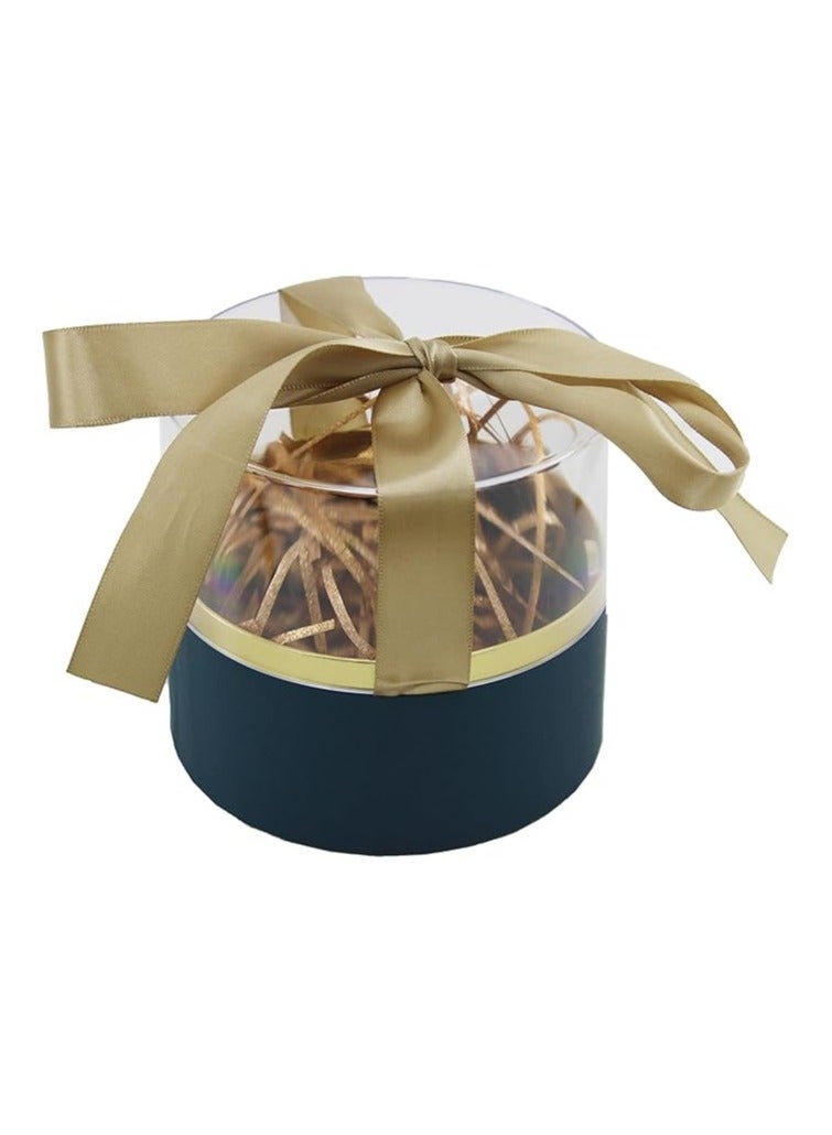 Acrylic Round Gift Box Transparent Storage Box for Jewelry Gifts Decorations and Special Occasions Display Case Perfect for Weddings Birthdays and Holiday Gifts (ROUND GOLD, 12X12X11.5 CM) - Image 1