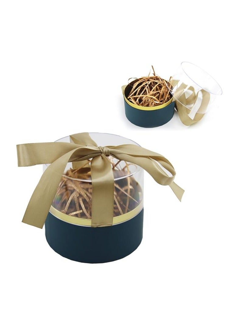 Acrylic Round Gift Box Transparent Storage Box for Jewelry Gifts Decorations and Special Occasions Display Case Perfect for Weddings Birthdays and Holiday Gifts (ROUND GOLD, 12X12X11.5 CM) - Image 3