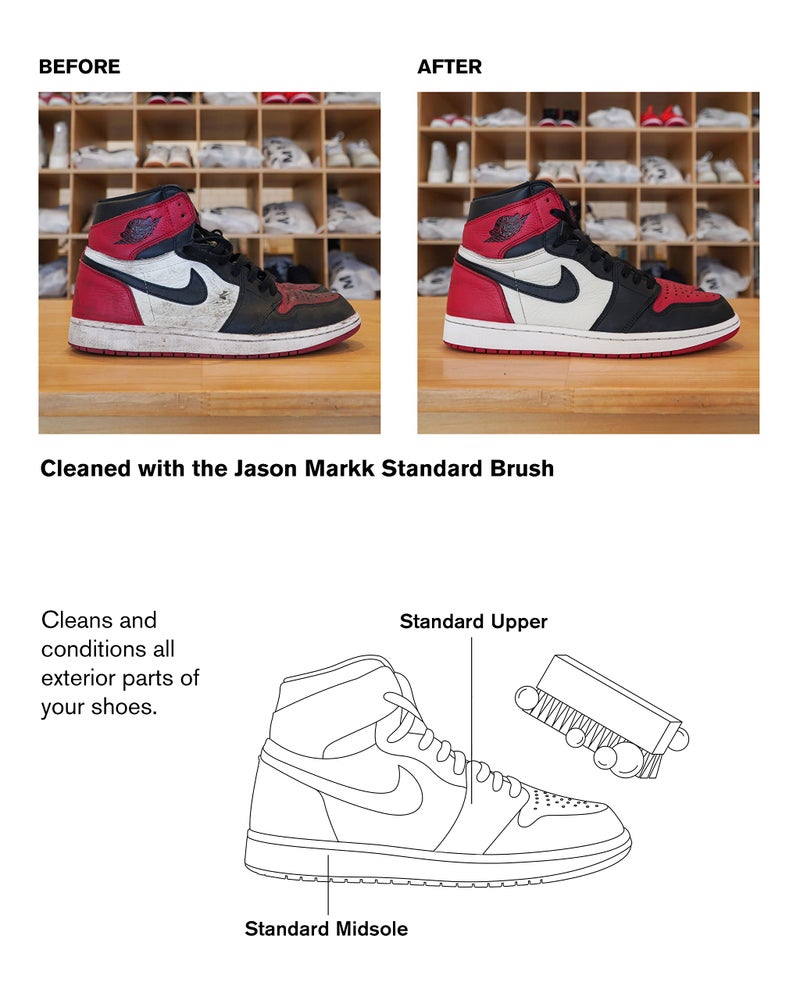 Jason Markk Jason Markk Standard Cleaning Brush - Handcrafted Wood Handle - Synthetic Bristles - Tough on Stubborn Stains & Dirt on Midsoles - Great for All-Around Shoe Cleaning - Works on Most Materials  - Image 3