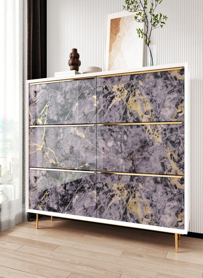 Wallercity ورق جدران Wallercity اللامع من الرخام البنفسجي الذهبي، قابل للتقشير واللصق، مناسب لأسطح المطبخ، مقاوم للماء، مصنوع من الرخام الاصطناعي البنفسجي، ورق جدران جرانيت ذاتي اللصق، مناسب لأسطح المطبخ، مقاس 15.8×236 بوصة - Image 5