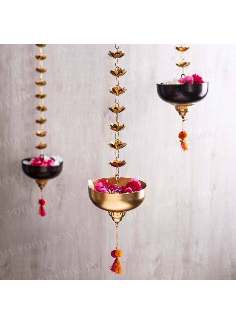 My POOJA BOX mypoojabox Brass Ambra Urli Gold 25 inch  - Image 1