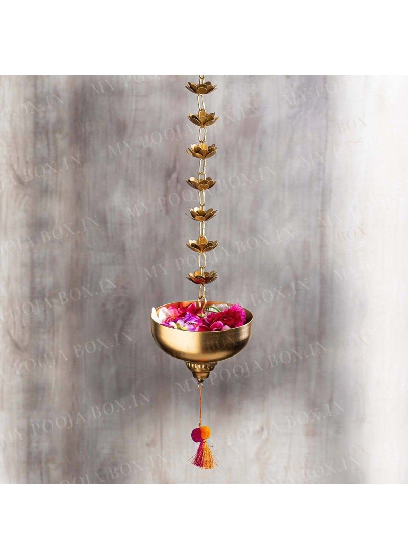 My POOJA BOX mypoojabox Brass Ambra Urli Gold 25 inch  - Image 2