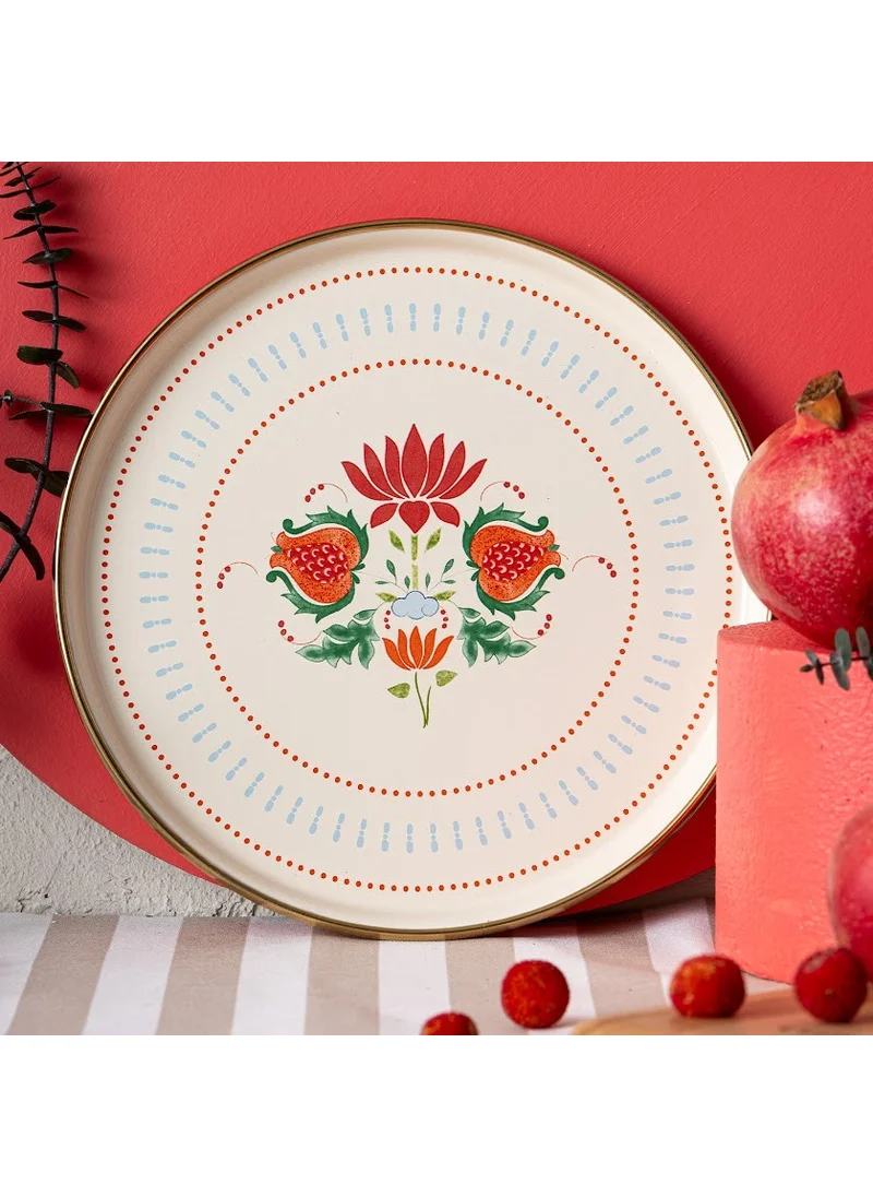 emsan Pomegranate Enamel Cake Plate 21 cm