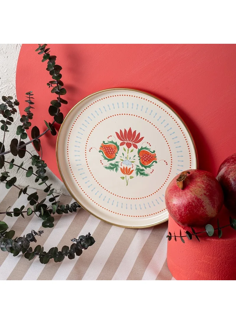 emsan Pomegranate Enamel Cake Plate 21 cm