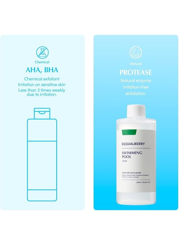 eqqualberry Swimming Pool Face Toner 300ml Moisturising and Soothing Facial Toner for Face, Pore Control and Gentle Exfoliation, Suitable for Dry to Oily Skin - Image 4
