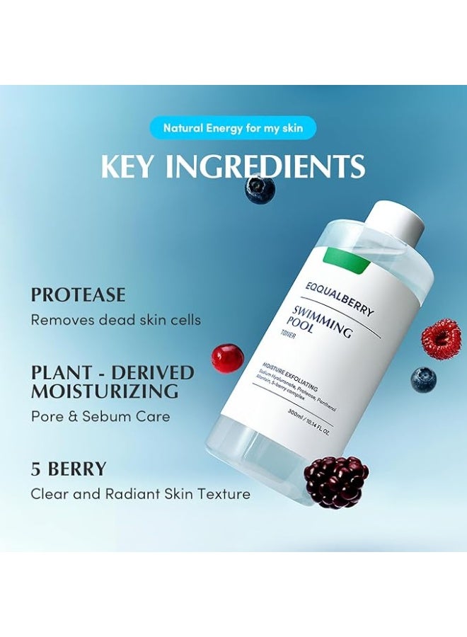eqqualberry Swimming Pool Face Toner 300ml Moisturising and Soothing Facial Toner for Face, Pore Control and Gentle Exfoliation, Suitable for Dry to Oily Skin - Image 5