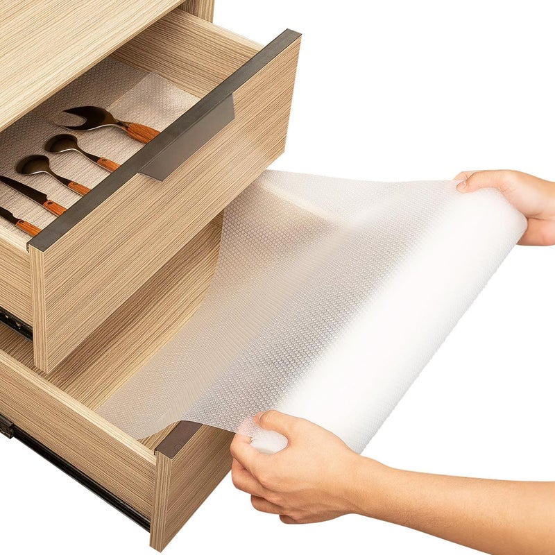Kitchen Drawer Liners by Lindas Essentials 60 x 500 cm  NonSlip Cupboard  Fridge Mats Protects from Spills MultiUse Shelf  Cabinet Liner Great Kitchen Accessory Clear