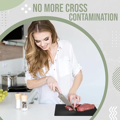 Crown Display Disposable Cutting Boards for Kitchen 25 Count Black Cutting Board 12 Inch X 17.5 Inch Flexible Cutting Boards For Kitchen ~ Patent Pending ~ Recyclable Disposable Cutting Board Sheets - Image 5