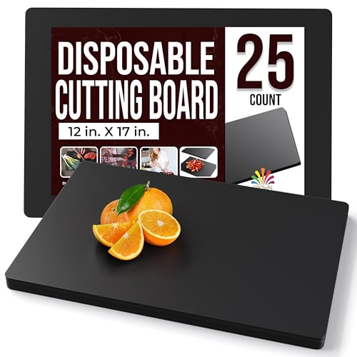 Crown Display Disposable Cutting Boards for Kitchen 25 Count Black Cutting Board 12 Inch X 17.5 Inch Flexible Cutting Boards For Kitchen ~ Patent Pending ~ Recyclable Disposable Cutting Board Sheets - Image 1