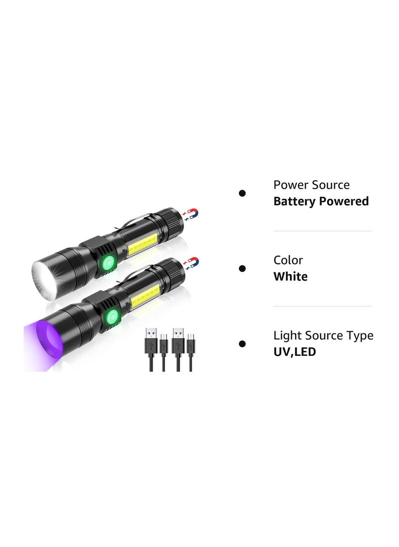 SYOSI - Scorpion Flashlight with Magnet, 3-in-1 Tactical UV 395nm Blacklight, Redlight, and Side Work Light, 1200 Lumen, Zoomable, 7 Modes, IPX6 Waterproof LED Torch, Ideal for Camping - Image 1