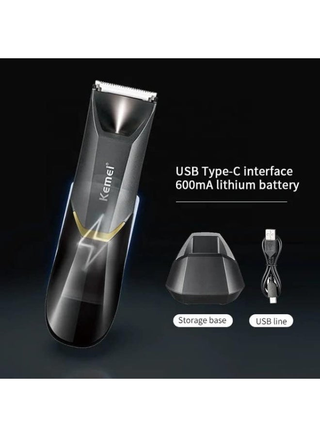 كيميي KM-3208 ماكينة حلاقة الجسم الاحترافية للجنسين، باللون الأسود - Image 3