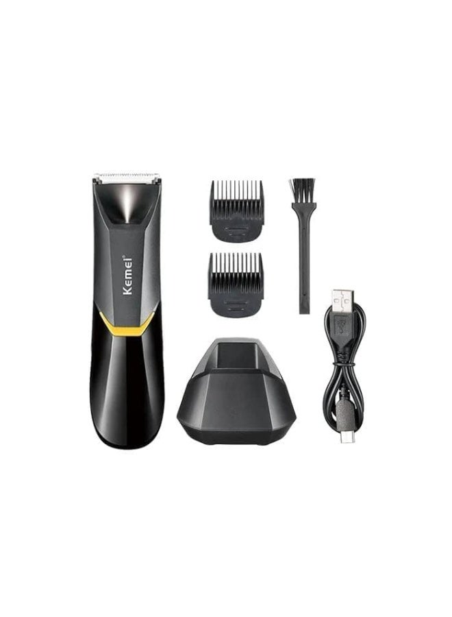 كيميي KM-3208 ماكينة حلاقة الجسم الاحترافية للجنسين، باللون الأسود - Image 2
