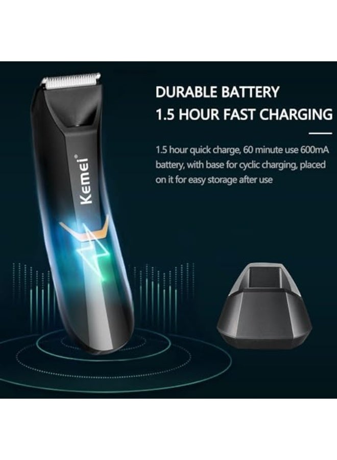 كيميي KM-3208 ماكينة حلاقة الجسم الاحترافية للجنسين، باللون الأسود - Image 4