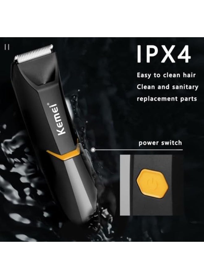 كيميي KM-3208 ماكينة حلاقة الجسم الاحترافية للجنسين، باللون الأسود - Image 5