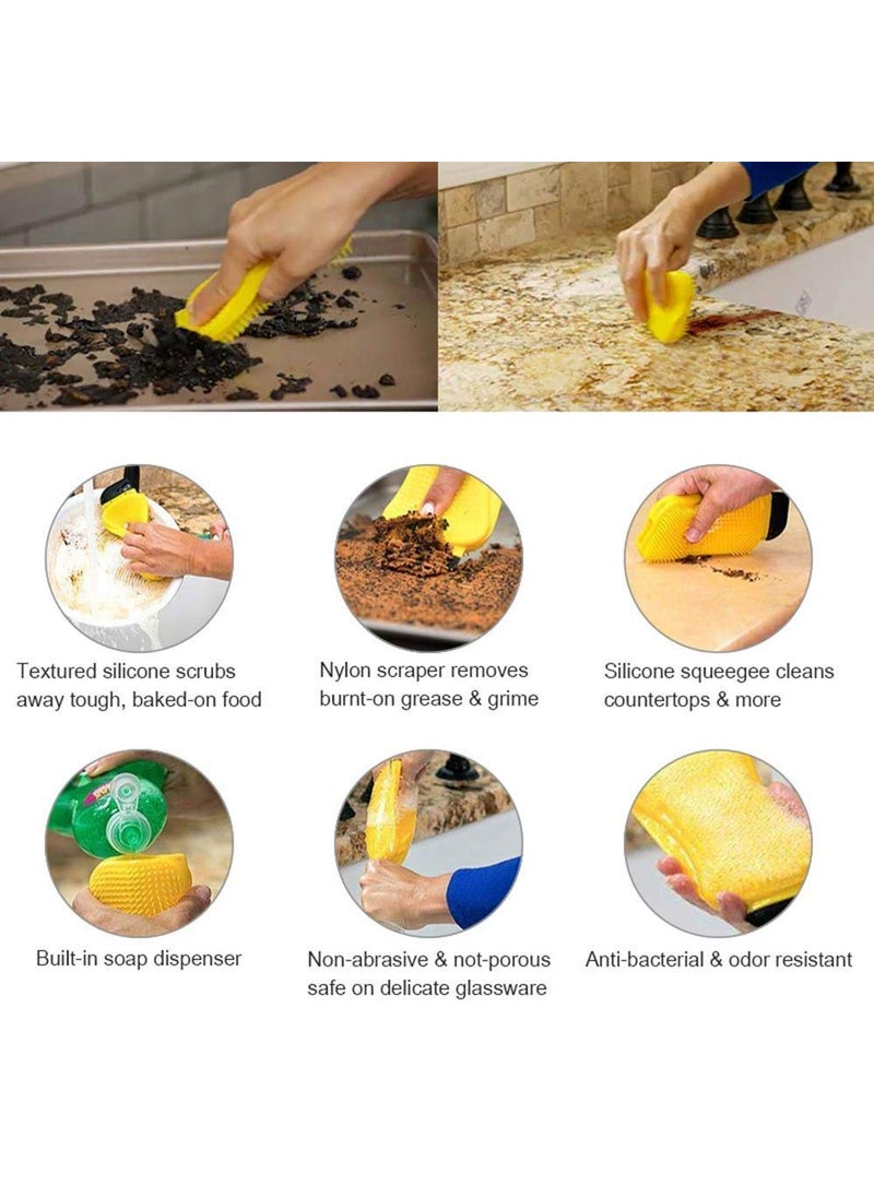VDHJA VDHJA Dishwashing Brush Cleaning Vegetables Scrubber Cleaner Tools Silicone Tableware Multifunction Kitchen Supplies MULTI COLOR  - Image 3