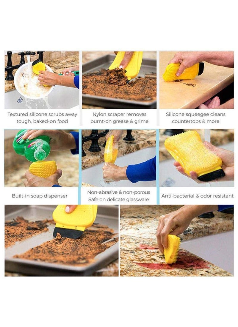 VDHJA VDHJA Dishwashing Brush Cleaning Vegetables Scrubber Cleaner Tools Silicone Tableware Multifunction Kitchen Supplies MULTI COLOR  - Image 4
