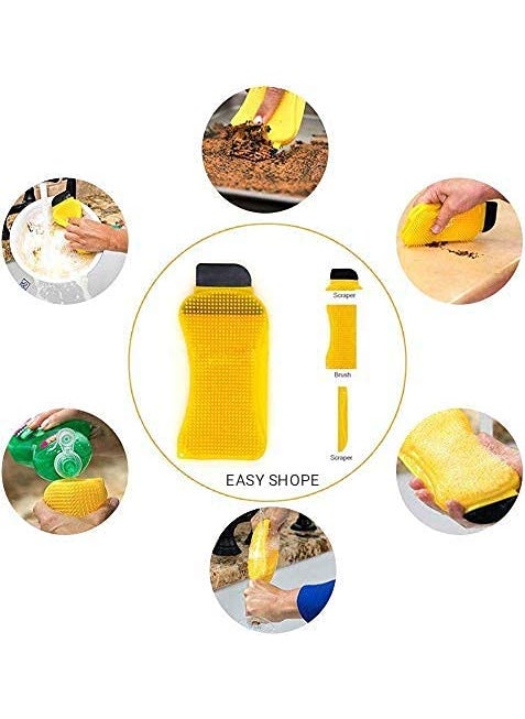VDHJA VDHJA Dishwashing Brush Cleaning Vegetables Scrubber Cleaner Tools Silicone Tableware Multifunction Kitchen Supplies MULTI COLOR  - Image 5